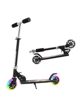Kids Foldable Scooter with Light-Up Wheels - Black